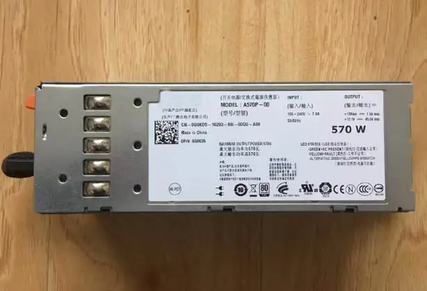 

Новинка, оригинал в коробке, гарантия 1 год, R710 T610, 570 Вт, A570P-00 MYXYH T327N