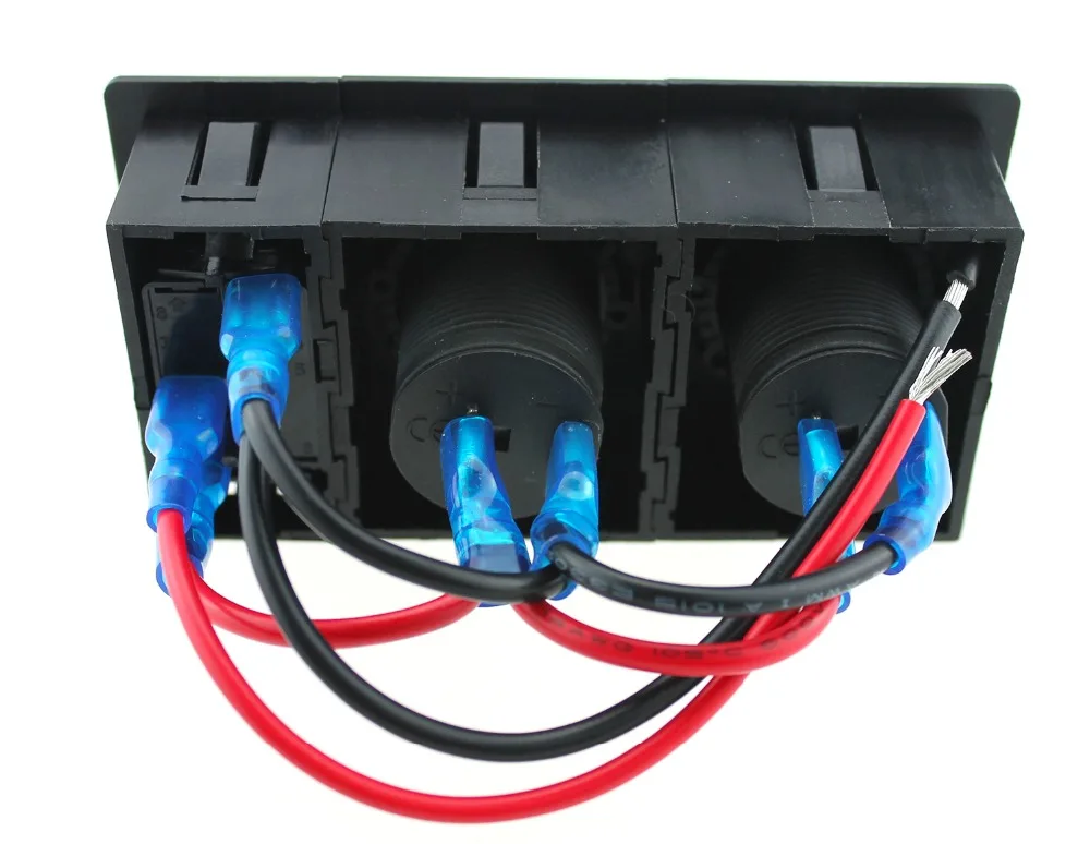 DC12V 24V синий 4 2 двойной USB Порты и разъёмы светодиод Мощность розетка с кулисный