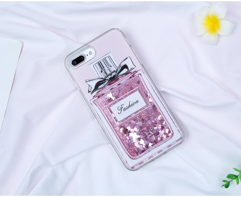 BROEYOUE Dynamic Liquid чехол для iPhone 7 Plus 5 5S 6 6 S Plus X SE жесткий чехол Блестящий песок духи кошка узор чехол для телефона