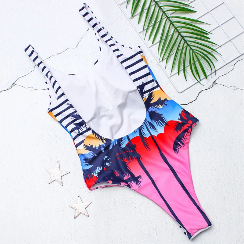 Simplee bikini купальник принт фламинго Sexy bikini купальник принт фламинго купальный костюм купальник цельный 2019новынка