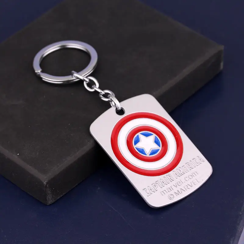 Мстители супергерой Капитан Америка брелок dog tag держатель для ключей chaveiro