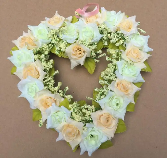 3 шт. романтический в форме сердца розы паровой венок цветет ленты для свадьбы