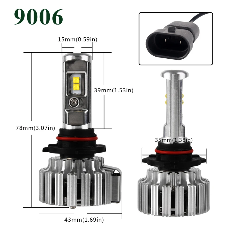 NIGHTEYE H7 светодиодный H4 светодиодный H11 HB3 9005 HB4 9006 H1 Автомобильный светодиодный фары для авто 80 Вт 9000LM автомобильных фар Противотуманные фары 12V 24V