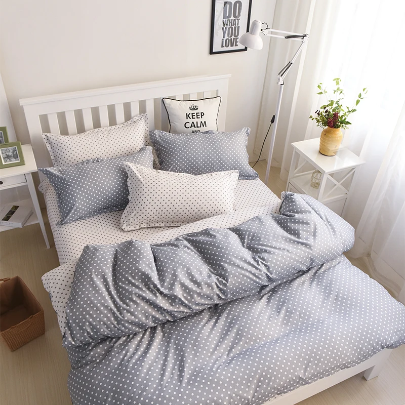 Wave point Bed Linen Bedding Set Home Textiles 3/4pc Family Include Sheet&ampDuvet Cover&ampPillowcases Full Queen King Size | Дом и сад