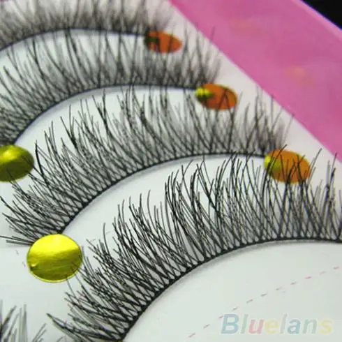 10 пар в комплекте Eyelashs 14 мм ручной работы Красота черный клей для наращивания