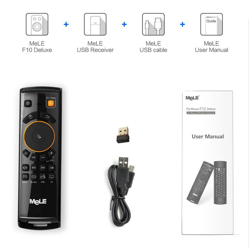 Пульт дистанционного управления Mele F10 Deluxe Fly Air Mouse 2 4 ГГц с ИК функцией