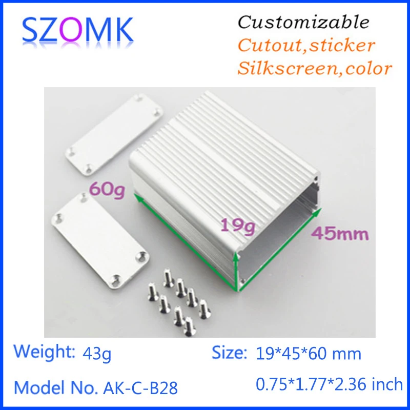 Алюминиевый корпус для электроники szomk pcb алюминиевый экструзионного проекта 1