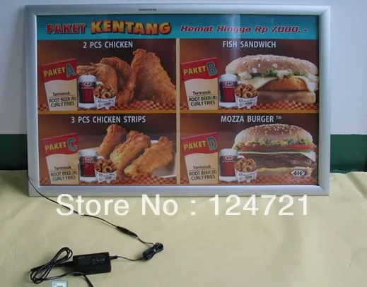

Advertising edge lit LED slim light box (with aluminum snap frame)