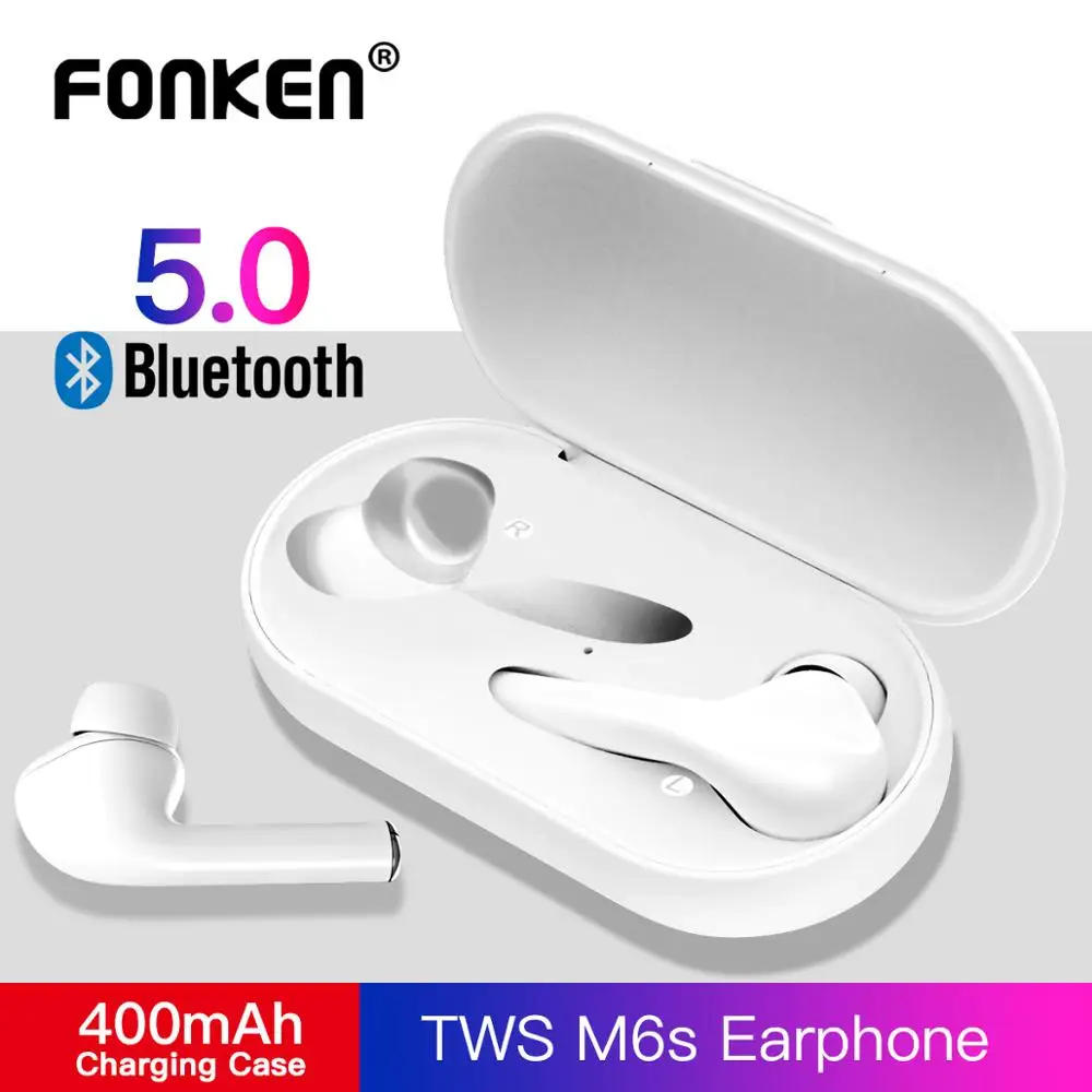 FONKEN наушники вкладыши TWS с M6s стерео Беспроводной 5 0 Bluetooth сенсорный Управление