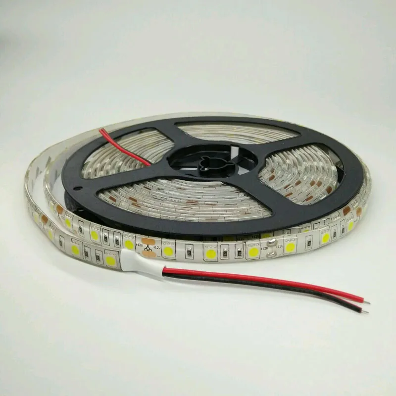 5 м светодиодный полосы 5050 AC/DC 12V ip65 Водонепроницаемый гибкий светильник DIY 60 s/M