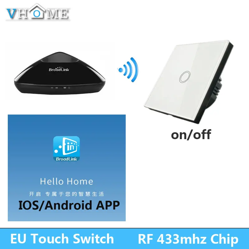 Vhome настенный сенсорный выключатель RF433mhz умный дом панель EV1527 ЕС/Великобритания