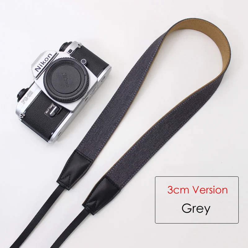 3cm Grey Ручной работы ретро ковбойский хлопковый ремешок для зеркального фотоаппарата камера художественный плечевой шейный ремень нейлоновый Для беззеркальных цифровых камер Canon Nikon - Цвет: 3cm Grey