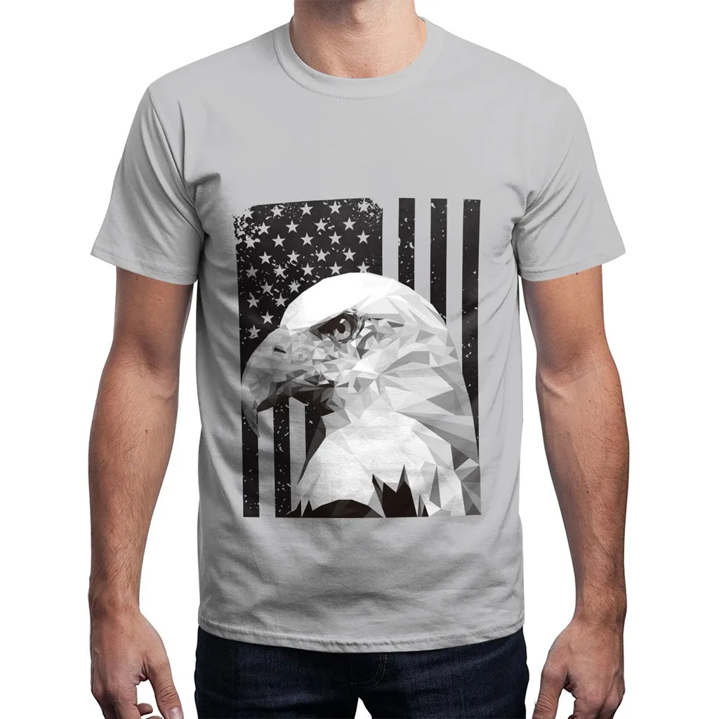Новинка футболка с американским флагом Мужская 3d черно белым кристаллом в стиле
