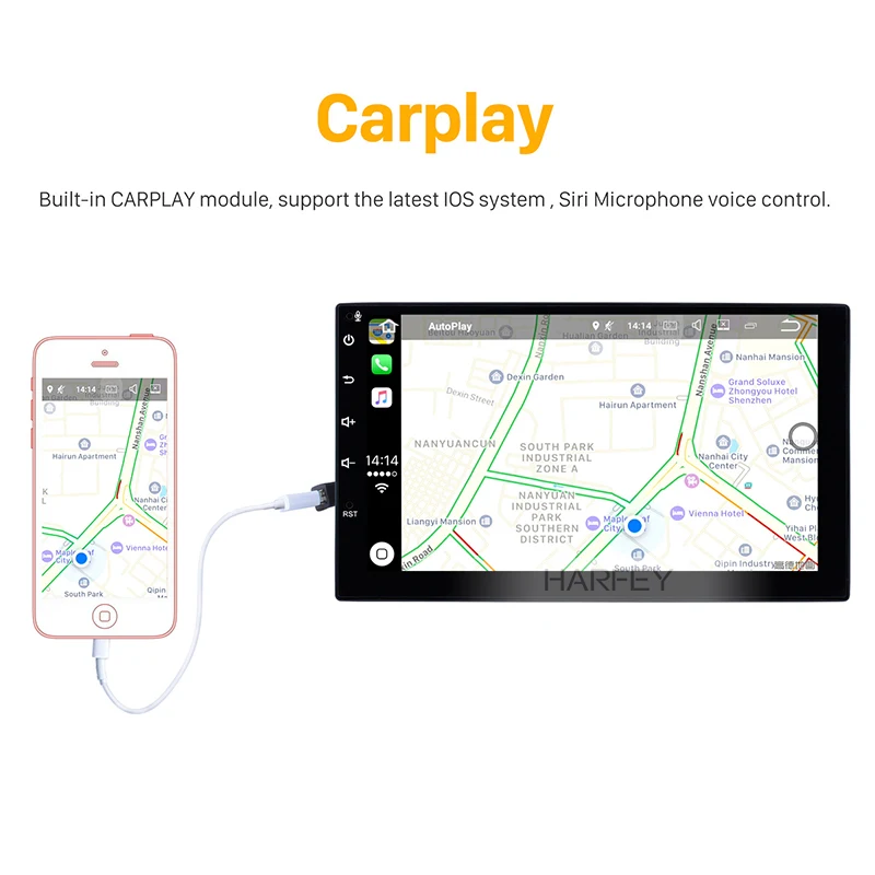 Радиоприемник Harfey с сенсорным экраном 10 1 дюйма Android 8 GPS Navi HD для Audi A4L 2009-2016 Bluetooth USB