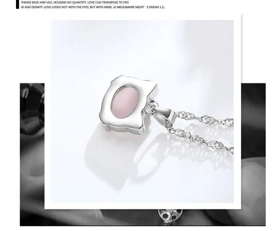 TJP милый розовый кристалл камни кошка кулоны ожерелье для женщин ювелирные