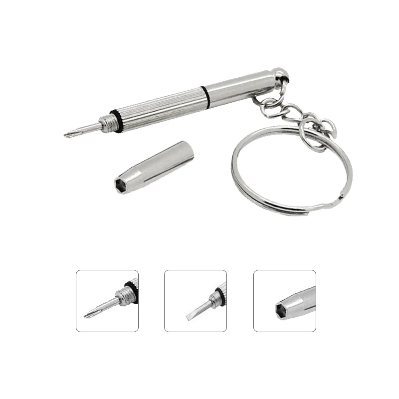 New arrival Portable Multifunction Screwdriver Keychain silver mini home practical screwdriver combination tool high quality | Украшения и
