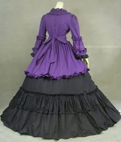 2016 хлопковое платье с длинным рукавом в стиле ретро | Тематическая одежда и