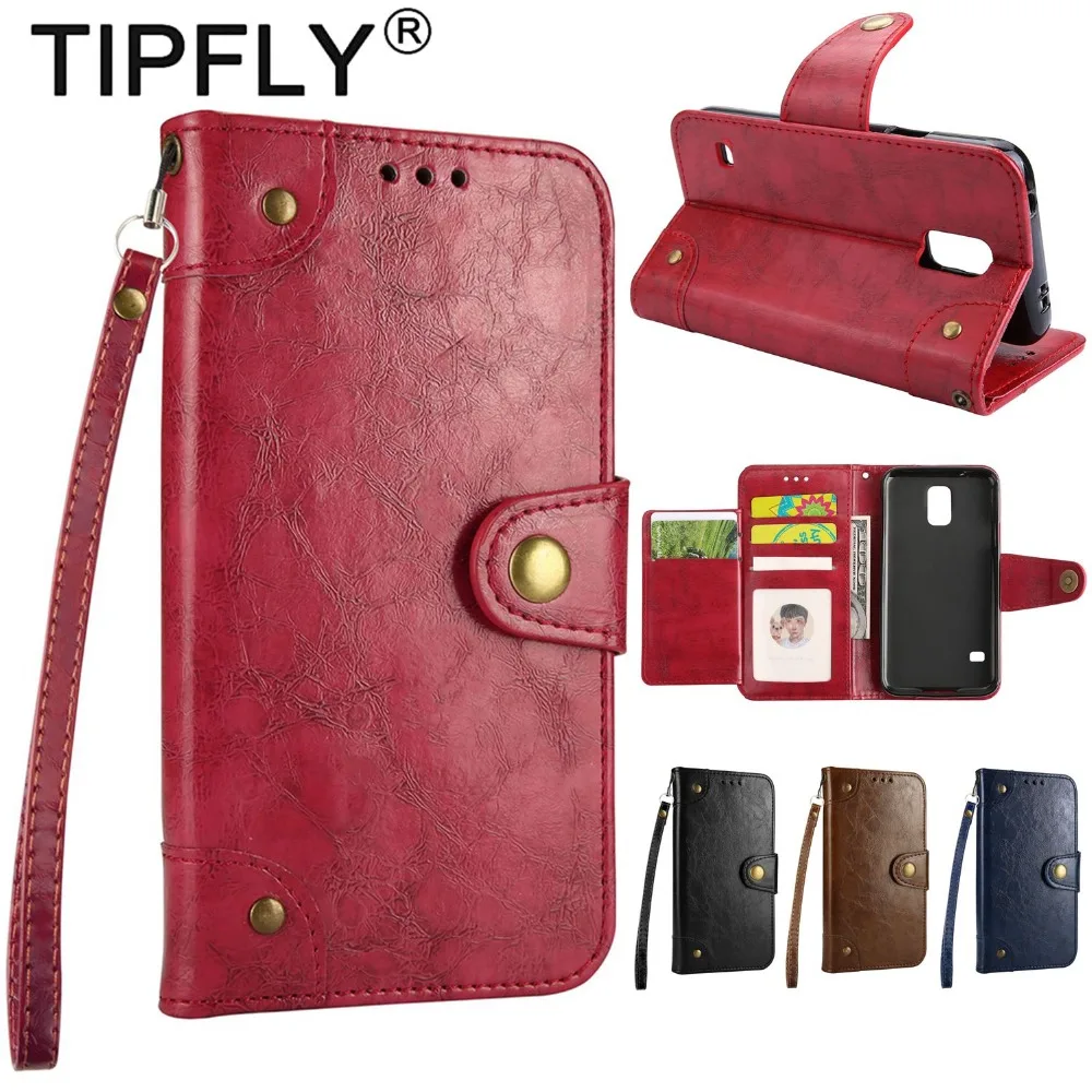 TIPFLY для samsung Galaxy S5 PU кожаный чехол Flip Стенд бумажник масла Wav крышка Держатель карт Mobile телефон