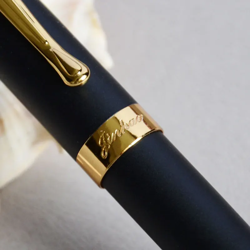 Шариковая ручка JINHAO X450 матовая черная и золотая для бизнеса офиса фиолетовая