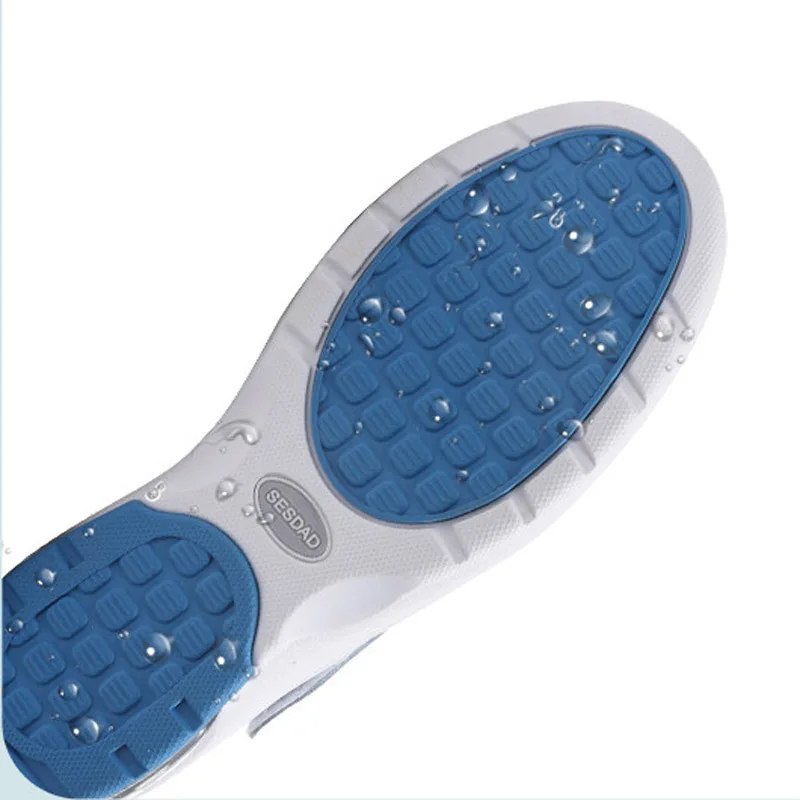 Genuine Leather Women Flat Platform Shoes Round Toe White Nurse Work Shoes Woman Cut-out Female Loafers Moccasins Shoes Big Size