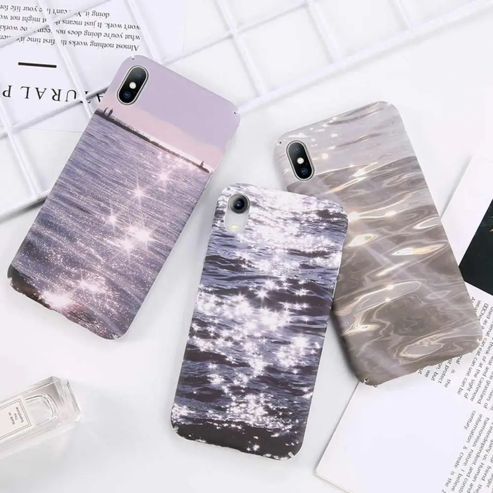 Блестящий чехол для телефона Sunshine Sea iPhone XSMAX XR XS X 8 7 6 6S Plus Матовый Жесткий |