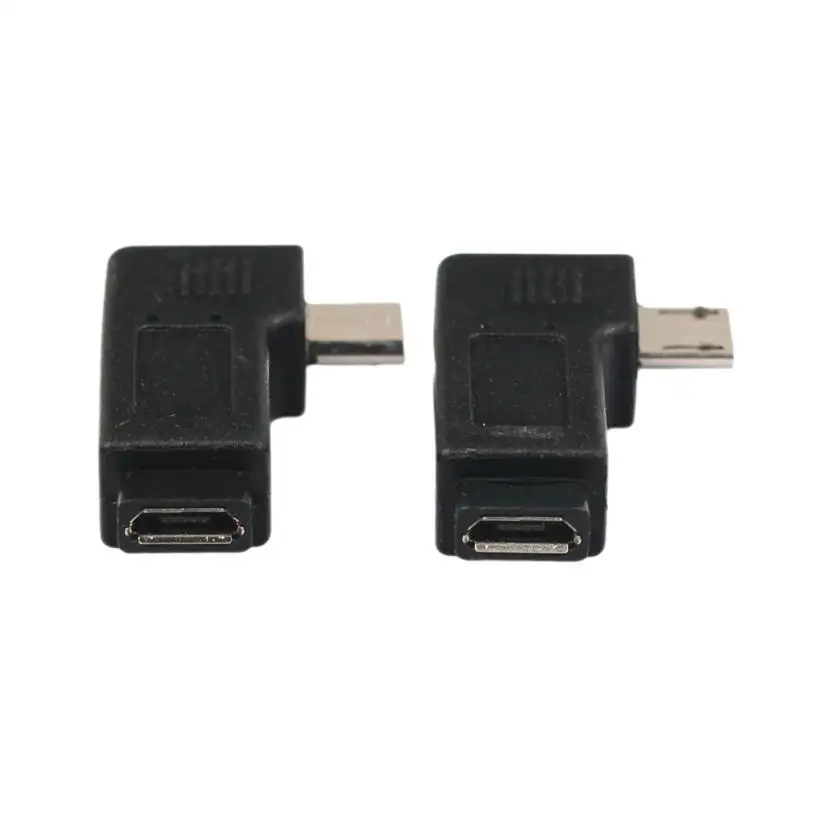 Новый 90 градусов левый + правый угол микро USB B штекер для женского штекера