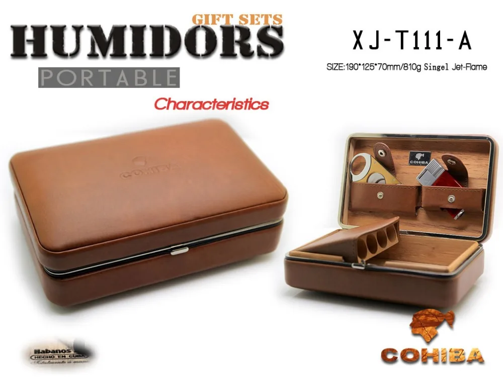 Хьюмидоры для сигар из дерева и кожи резак надувная ветрозащитная газовая