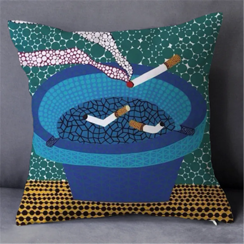Yayoi Kusama Wave Point queen Тыква Подушка диванная подушка простые современные мягкие игрушки креативный автомобиль подушка под поясницу X1174 - Цвет: 55X55CM