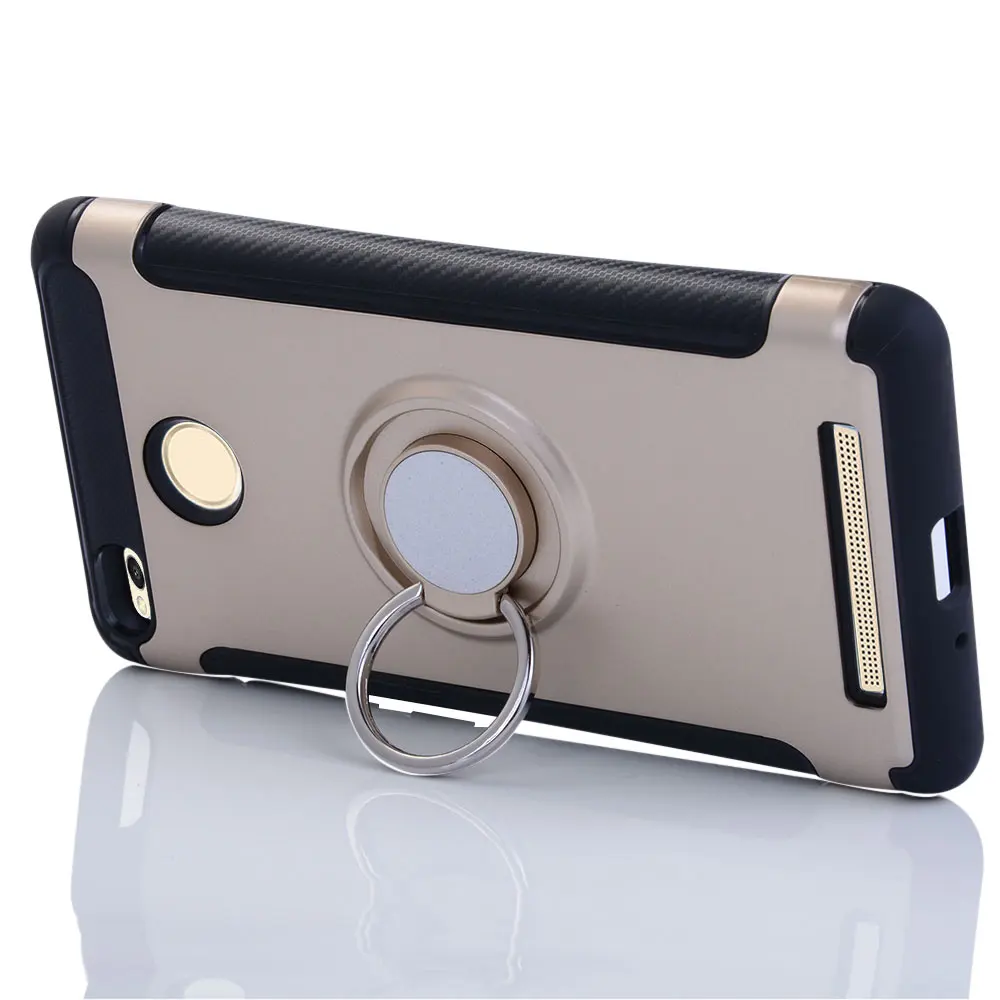 Олаф палец кольцо Kickstand Case для Xiaomi Redmi 3 Pro s Пластиковый ПК + ТПУ ARMOR 5.0 дюймов