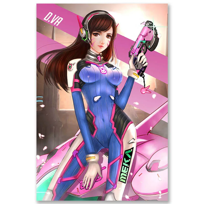 Overwatchs плакат d. va картина аниме настенные художественные шелковые Поттеры для спальни домашний декор художественные принты шелковая Живопись - Цвет: 11