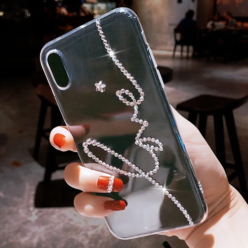 С буквенным принтом Чехол для мобильного телефона Iphone 12 мини X Xs Max XR ювелирное 3D