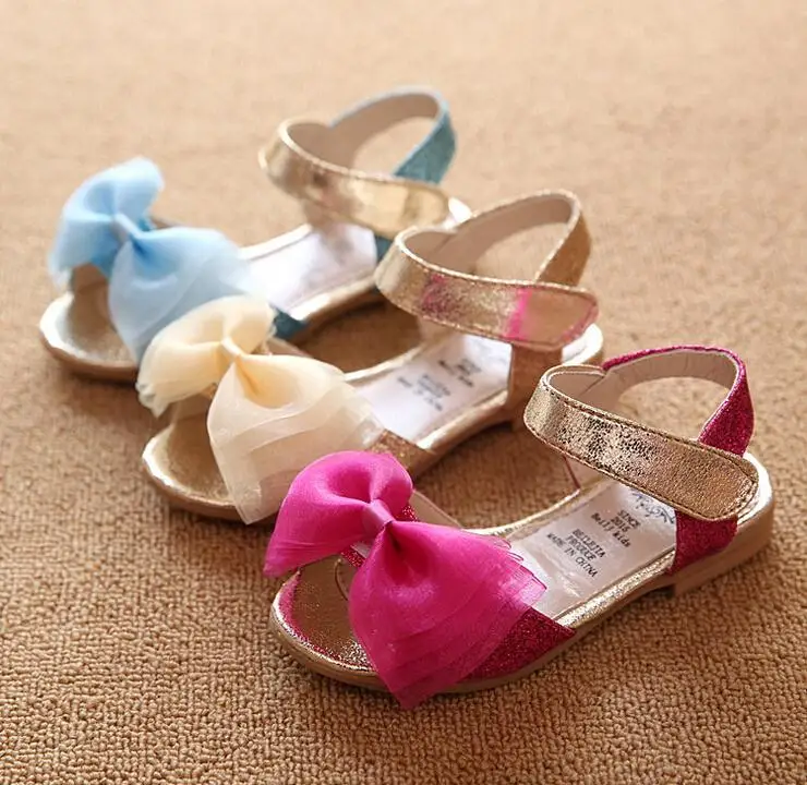 Новые сандалии корейской принцесса обувь девушки шифон с бантом 2 цвета|sandals shoes