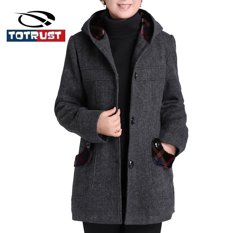 TOTRUST Женская куртка с капюшоном 2019 осень новая для матери среднего возраста