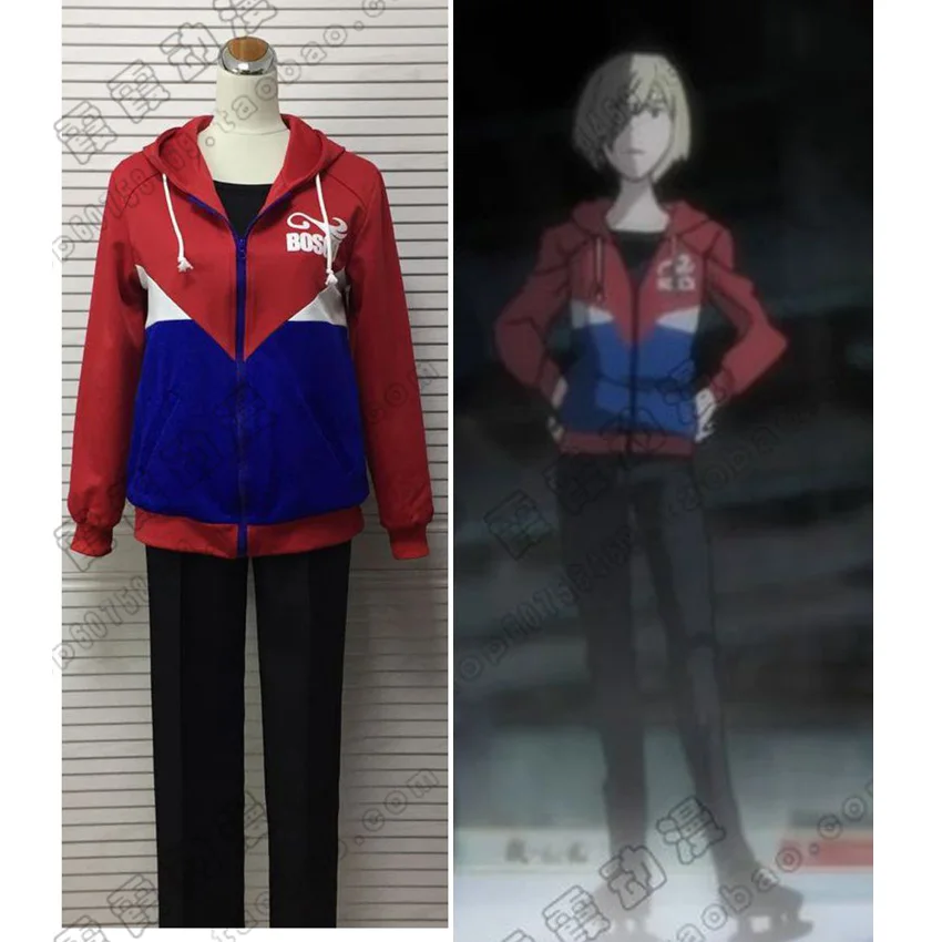 Аниме Юри! На льду плисецкий спортивной свитер верхняя одежда с капюшоном