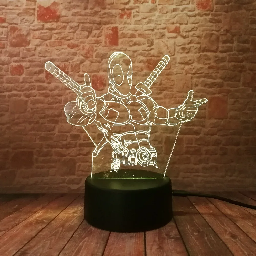 5 различных супергероев Человек-паук 3D лампа 7 цветов светодиодный градиентный ночной Светильник дети Lampara спящий творческий подарок на праздник
