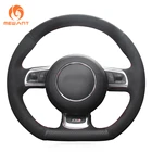 Натуральная кожа MEWANT, черная замша чехол рулевого колеса автомобиля для Audi TT TTS (8J) 2006-2014 A3 S3 (8P) Sportback 2008-2012