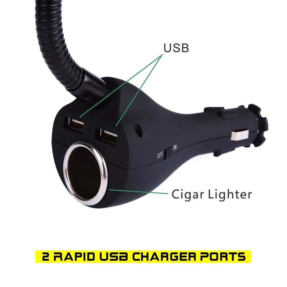 Universal Car Phone Holder Mount with USB Charger Cigarette Lighter Cradles for iPhone Samsung Nokia HTC Xiaomi 3.5-6.3&quot Phones |