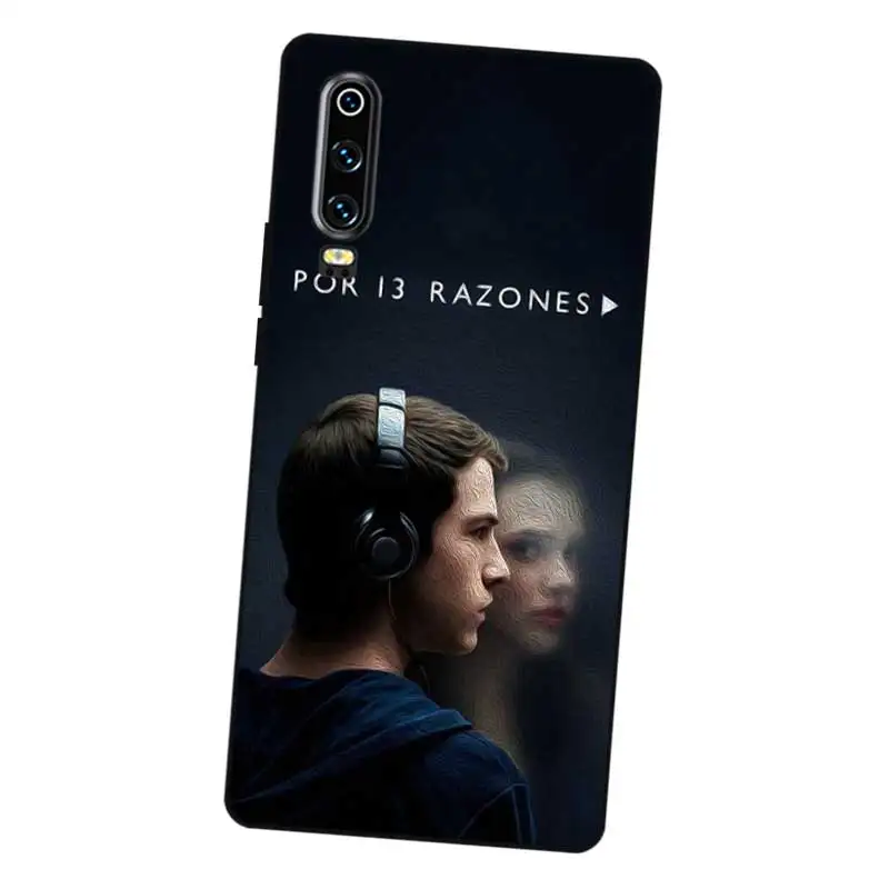 N241 13 причин почему Черный силиконовый чехол для Huawei P8 P9 P10 P20 P30 Lite Pro P Smart Plus 2017 2019 |