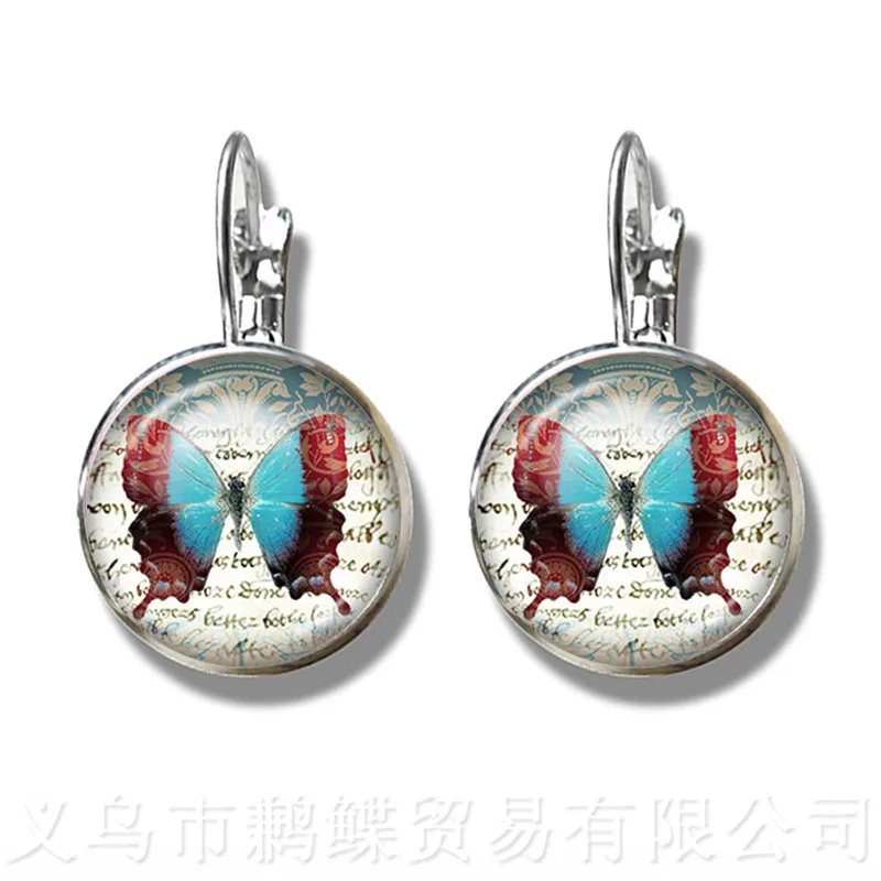 Новые красивые серьги бабочки фиолетового цвета художественная картина 16 мм