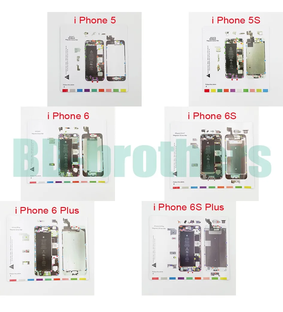 Хорошее качество магнитные винты Pad отвертка памяти коврик для iPhone 5/6/7 мобильного телефона поддерживать ремонт 30 шт./лот