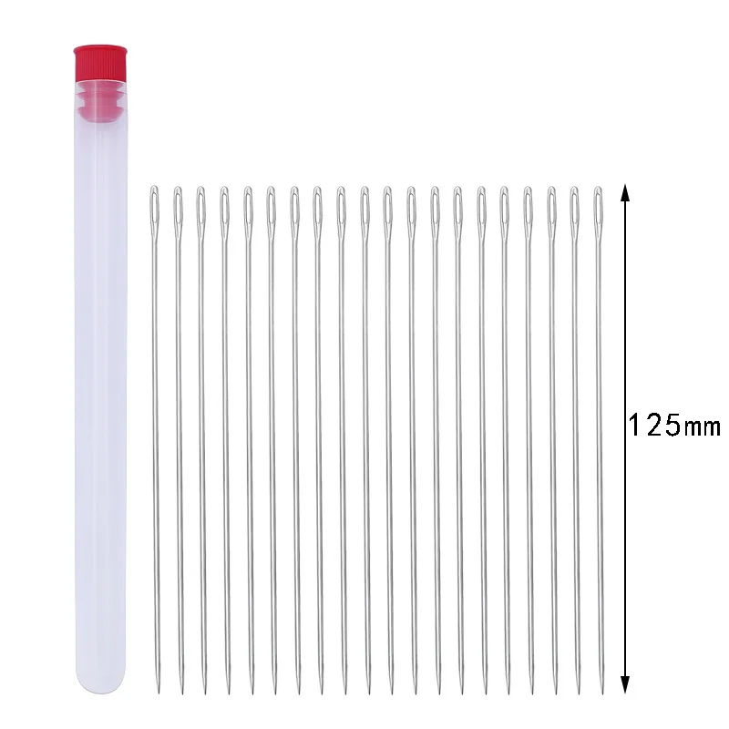 Швейные инструменты ручной работы 20 шт./компл. длинная Серебристая игла для глаз из нержавеющей стали