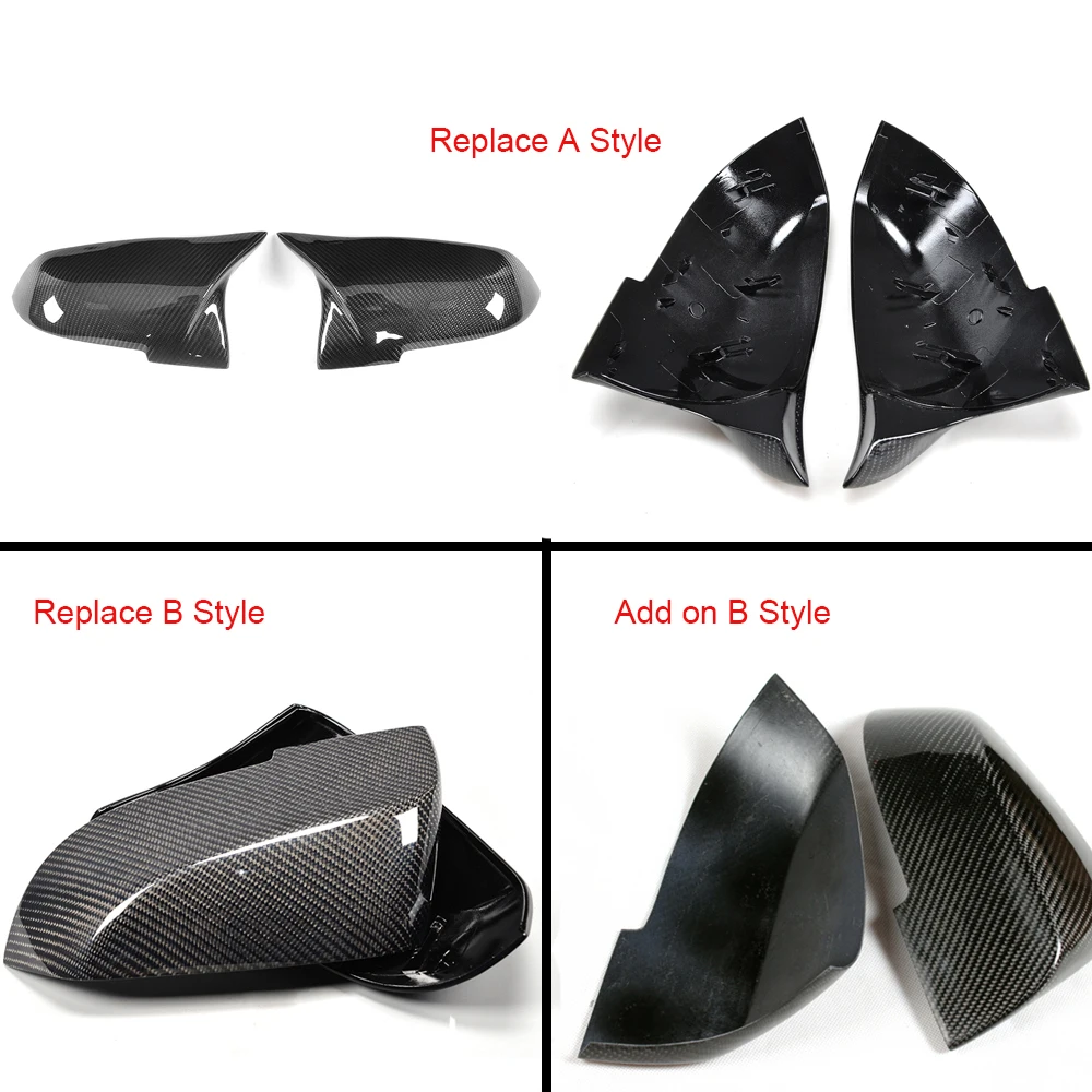 

Universal Side Mirror Cover For BMW F22 F30 F31 F35 F33 F36 E84 1 2 3 4 Series Carbon Fiber Black White PP Rearview Mirror Cover