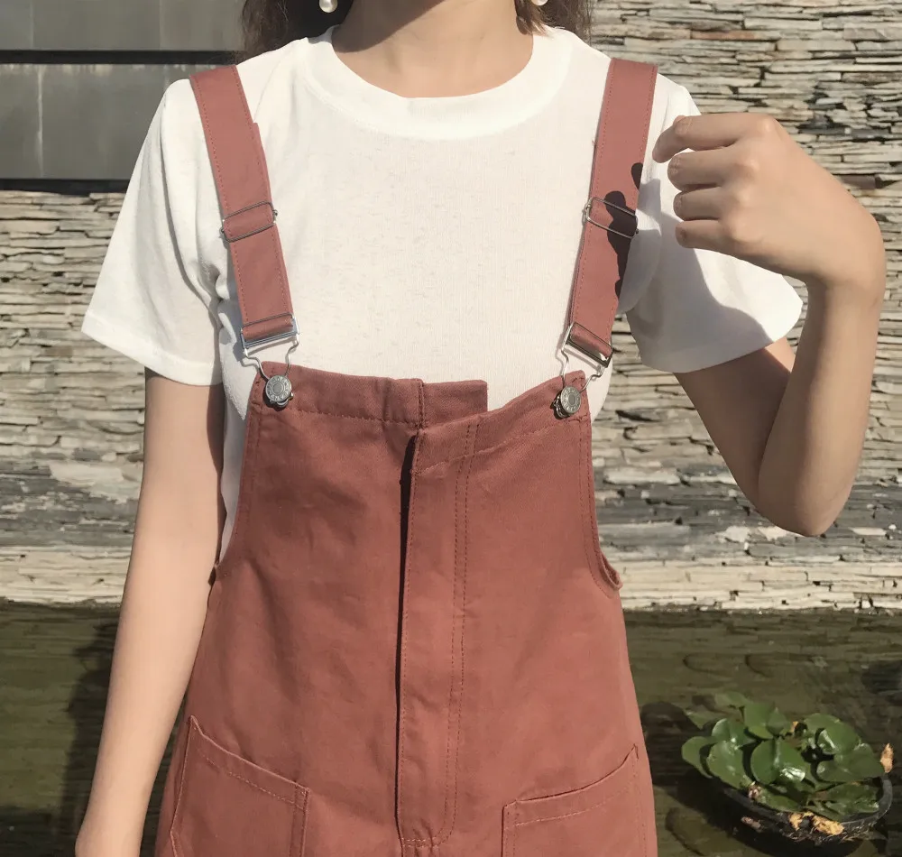 

Harajuku Girl's Denim Jumpsuit Japanese Vintage Simple Jeans Fashion Romper Casual Overalls Female Plus Size Straps Shorts