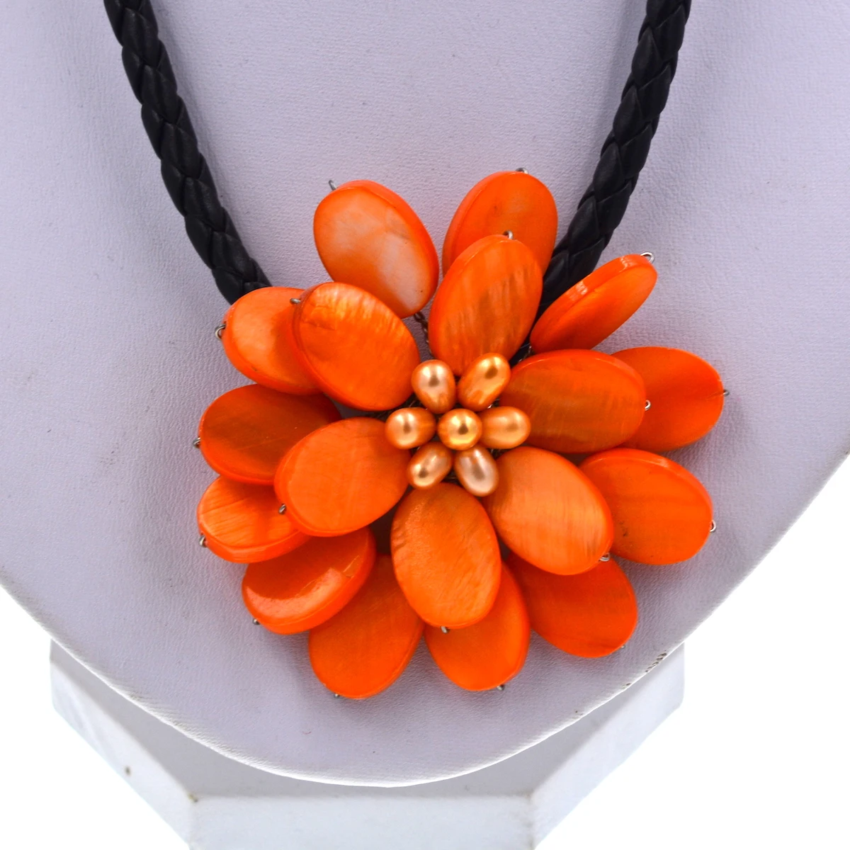 2019 новое модное ретро этническое оранжевое ожерелье в виде цветка оранжевого