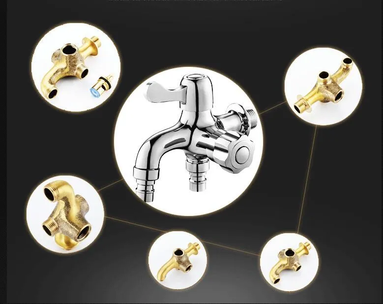 Хромированный латунный садовый смеситель двойного использования Короткие