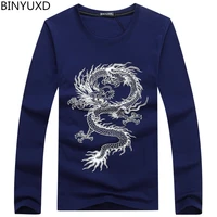 binyuxd new fashion brand dragon printing long sleeve t shirts for men novelty tattoo male o neck hip hop t shirts plus size 5xl