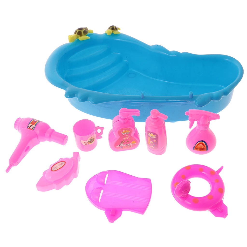 9 шт. кукольный домик Ванна и принадлежности для ванной набор аксессуаров купания