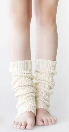 ivory Танцы legwarmer женские балетки разминки длинные legwarmer зима Танцы одежда бедра гетры до колена протектор - Цвет: ivory