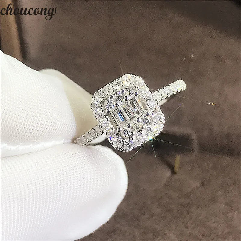 

Кольцо обещания choucong из 100% настоящего серебра 925 пробы T-образной формы AAAAA cz обручальное кольцо для женщин ювелирные изделия