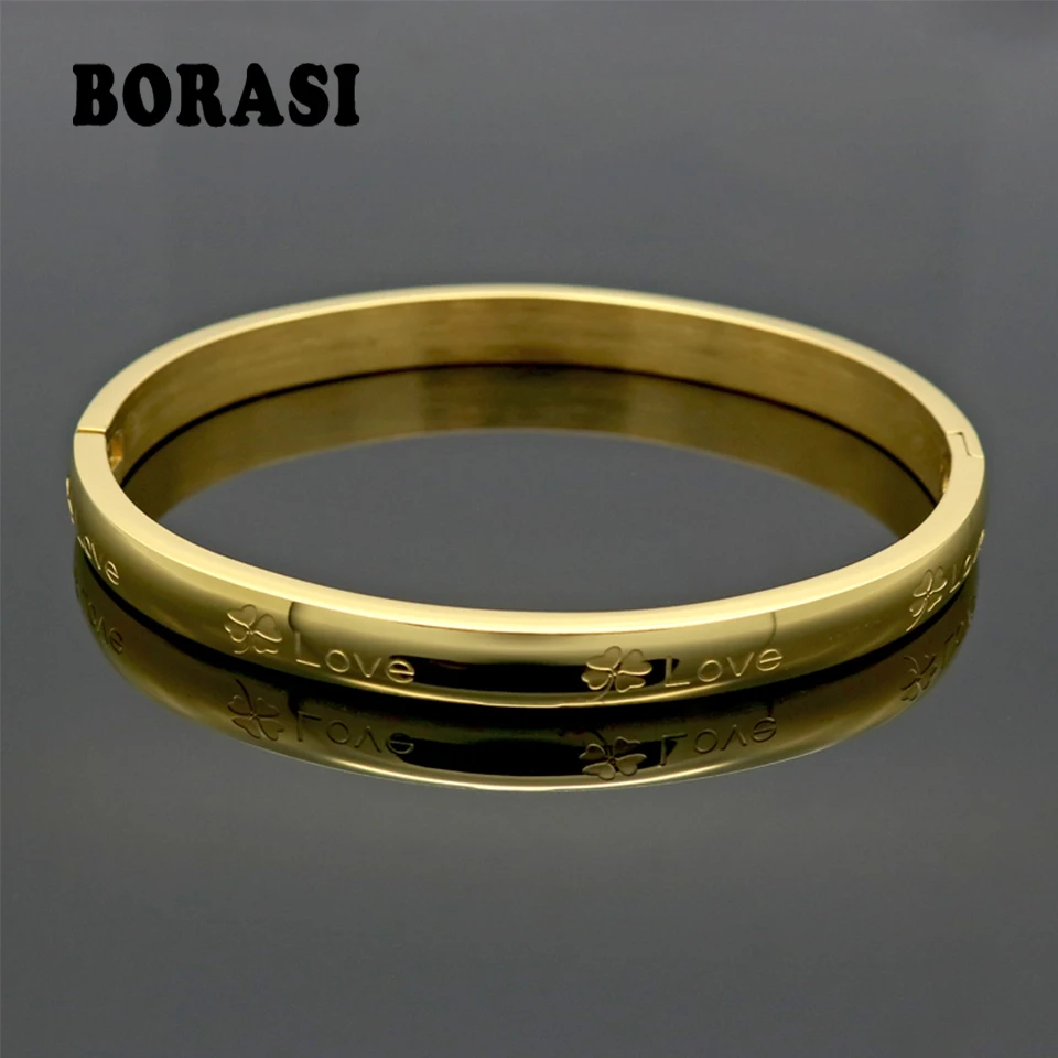 Женские браслеты из нержавеющей стали 316L Роскошные золотистого цвета в стиле